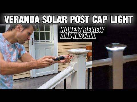 Viewsun 8 Pack Solar Post Cap Lights, Outdoor Fence Solar Powered Cap with Crackle Glass Bulb and 4 Lighting Modes Waterproof Light for Deck Patio or Garden Decor, Fits 4x4 6x6 Wooden Posts video review thumbnail