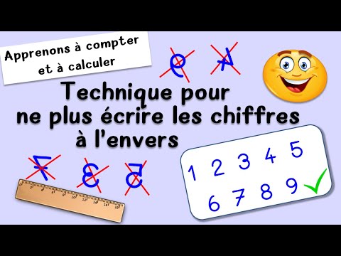 Ecriture des chiffres - Chiffres à l'endroit : Technique pour ne plus écrire les chiffres à l'envers