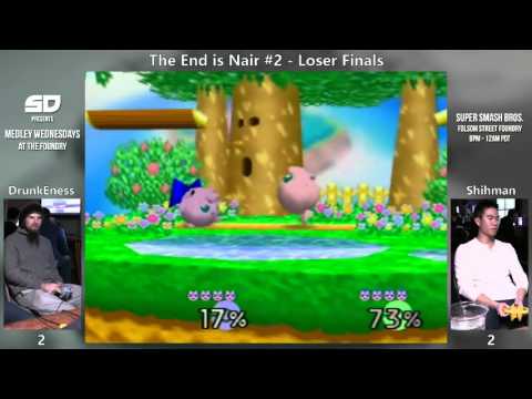 The End is Nair #2 - Loser Finals: DrunkEness (Jigglypuff/Pikachu) vs Shihman (C. Falcon/Puff) pt2