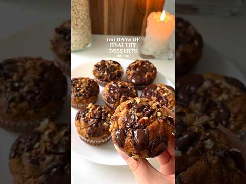 100 Days of Healthy Desserts - day 90: Banana Muffins🤩 #healthyrecipes #healthydessert #glutenfree