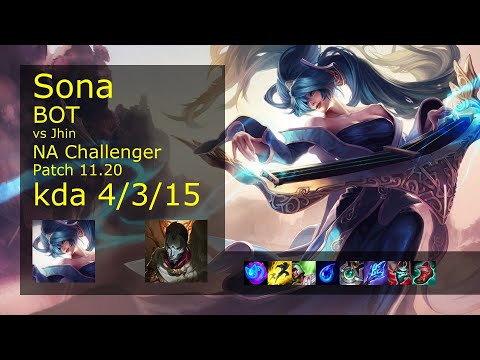 Sona Bot & Galio vs Jhin & Seraphine - NA Challenger 4/3/15 Patch 11.20 Gameplay