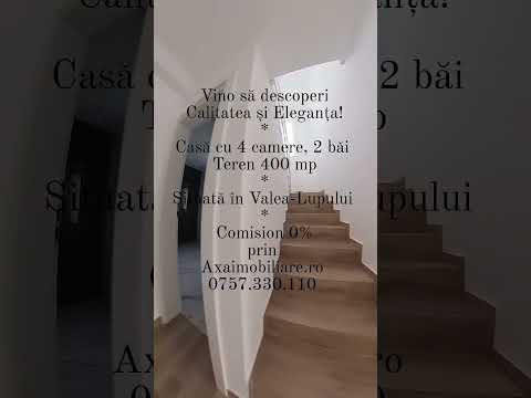 Intabulata! Casa Valea Lupului 110 mp,4 camere,400 mp teren,Canalizare,0% Comision — Video