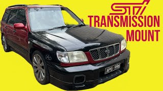 Subaru Transmission mount replacement with an Upgraded STi one