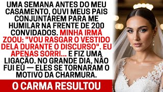 Ouvi o plano dos meus pais de me humilhar no meu casamento, mas fiz deles motivo de chacota