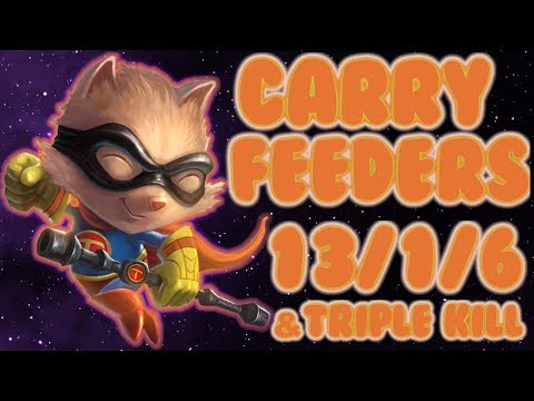 TEEMO vs GNAR TOP - KDA 13/1/6 TRIPLE KILL - CARRYING FEEDER TEAM - League of Legends Rank Game #70