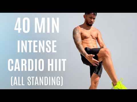 40 Min INTENSE CARDIO HIIT - ALL STANDING - At Home, No Equipment, No Repeats