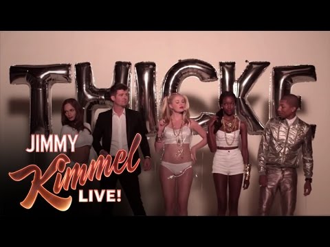 Jimmy Kimmel and Guillermo in "Blurred Lines" (feat. Robin Thicke and Pharrell)