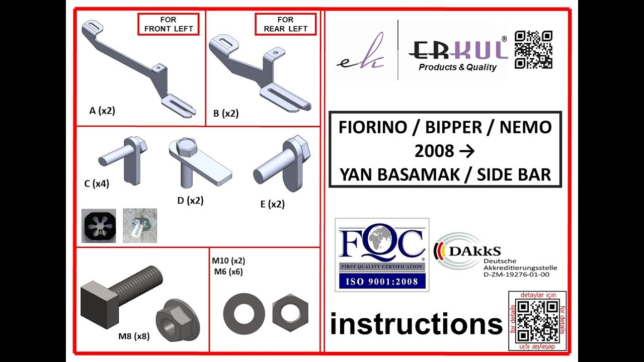 Боковые пороги Bosphorus Grey (2 шт., алюминий) Video 2