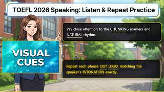 Master TOEFL Speaking Delivery: 40 Listen & Repeat Sentences (With Chunking Guide & Visual Cues)