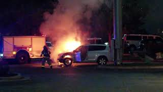 This car was on fire off of  the 410 in San Antonio