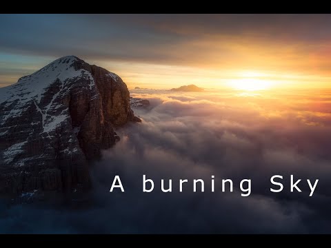 A burning sky | Dolomites | Sunrise | Aerial Mountain