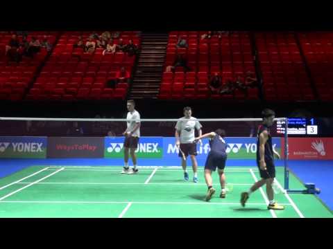 Przemysław Wacha i Adam Cwalina - Badminton Yonex England All Open 2014 - początek meczu