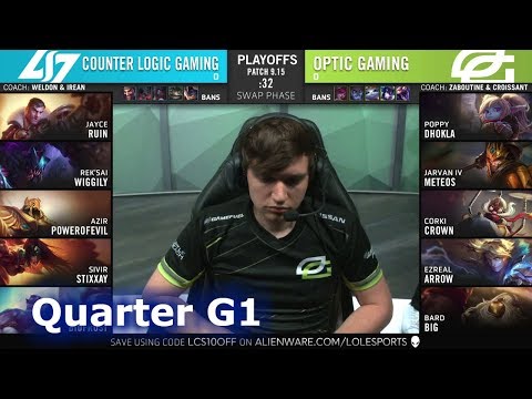 CLG vs OPT - Game 1 | Quarter Finals S9 LCS Summer 2019 | CLG vs OpTic Gaming G1