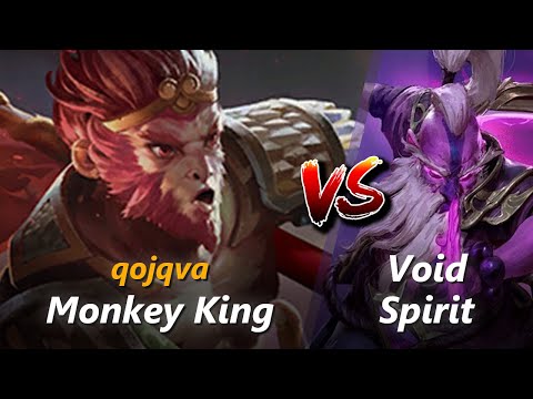 How to Monkey King mid vs Void Spirit (feat. qojqva) | First 7 minutes