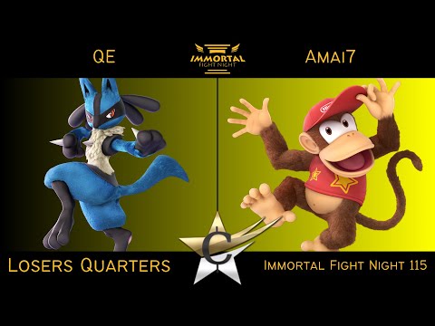 Immortal Fight Night 115 Losers Quarters - QE (Lucario) vs Amai7 (Diddy Kong) Smash Ultimate - SSBU