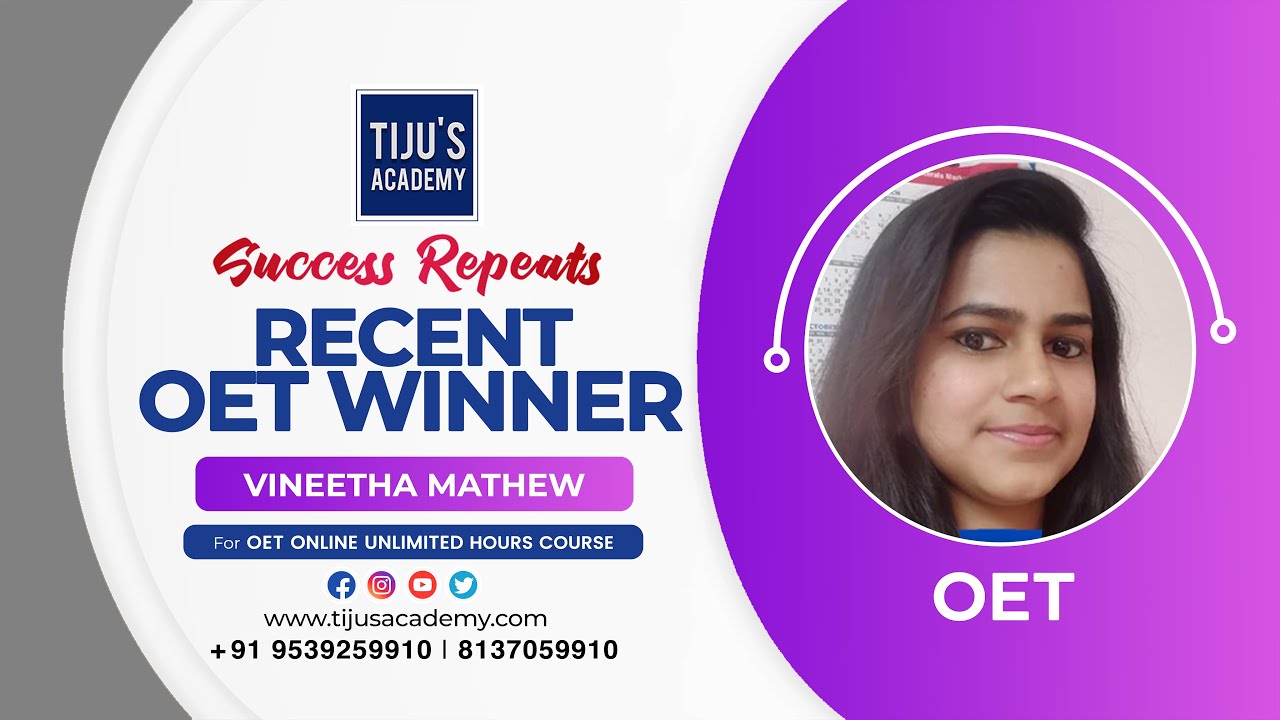 The Best OET Training Centre in Kochi | OET Winner | Tiju's Academy.