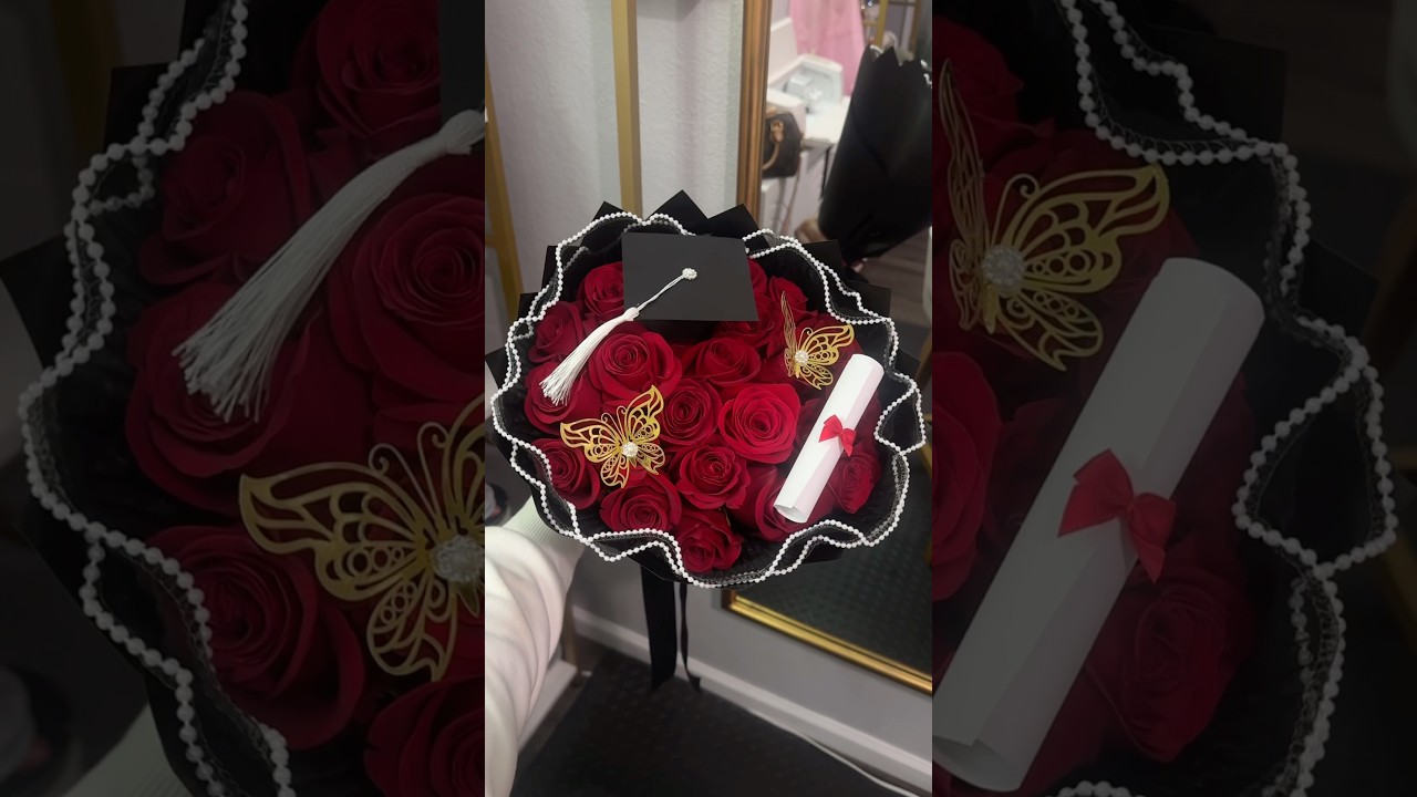 Mini Tutorial 🪄🎓🎀 #florist #floristvlog #tutorial #bouquet #graduation #graduation2025