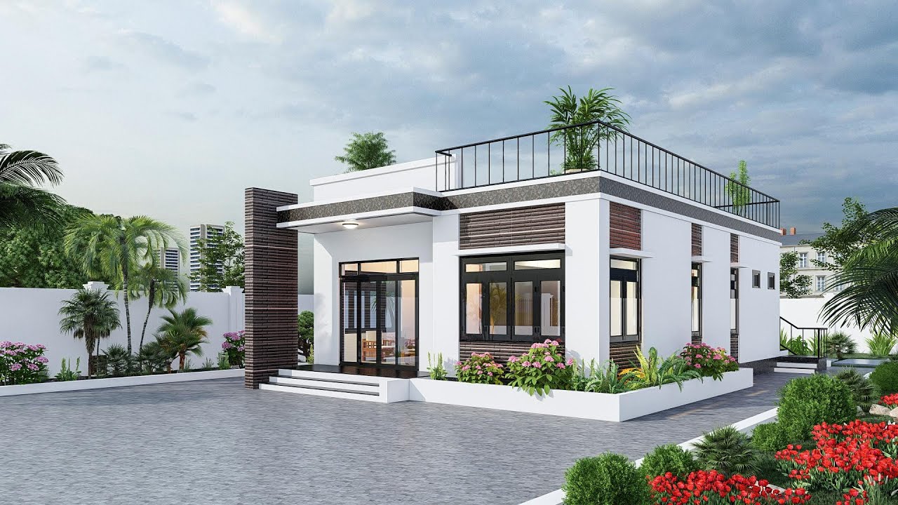 Mẫu nhà cấp 4 mái bằng