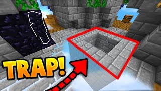 OBSIDIAN CAMO TROLLING TRAP! (Minecraft SKY WARS CAMO TROLLING)