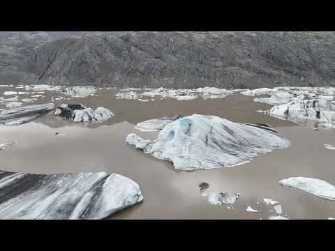 Glacier Hoffellsjökull in Iceland, dron video DJI Mini 4 PRO