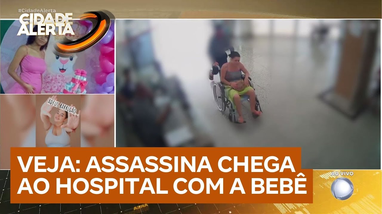Novas imagens mostram assassina de grávida chegando com bebê na maternidade