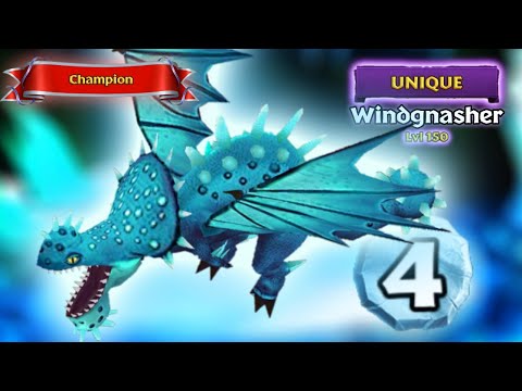 CHAMPION WINDGNASHER — Unique Dragon Max Level 150 Titan Mode | Dragons: Rise of Berk