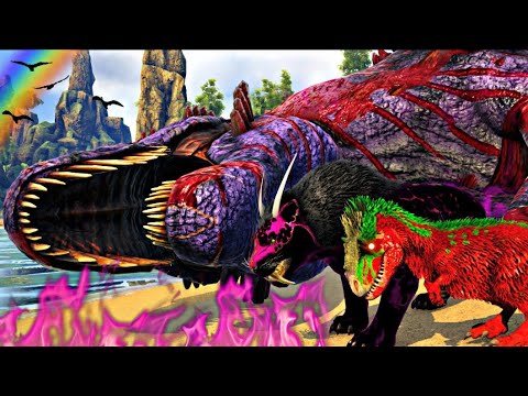 UM OMEGA REX QUER MATAR O MEU IRMÃOZINHO E FOMOS SALVOS PELA DEMON SABER!  Ark Animals Evolved