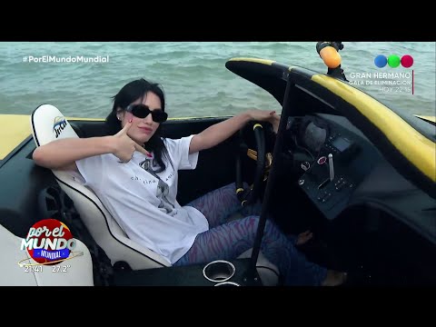 Lali se animó a manejar en las aguas de Qatar - Por el Mundo Mundial 2022