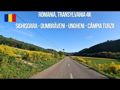 Driving in Romania Transylvania from Sighișoara to Dumbrăveni to Ungheni to Câmpia Turzii
