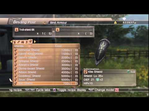 WKC 2 Armor -- Shields Level 20 Complete Binding List White Knight Chronicles II HD