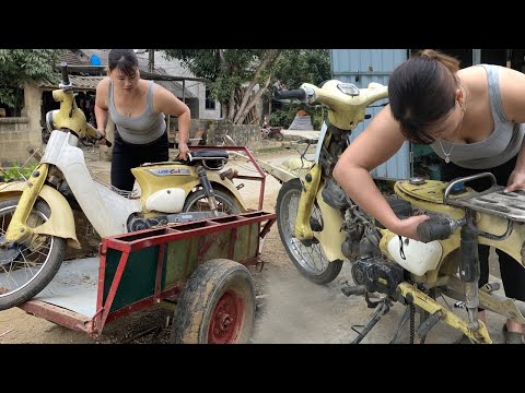 Repair Moto Cub. Complete Restoration Motorbikes Of Scrap. Moto Little Cub Japan \ Blacksmith Girl