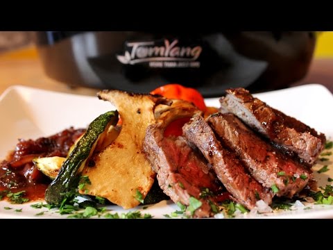 Steak mit Rotweinschalotten mit dem TomYang BBQ - Original Thai Grill & Hot Pot