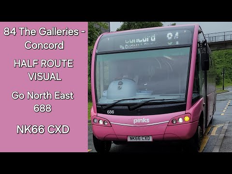 HALF ROUTE VISUAL: Go North East Little Pinks 84 The Galleries - Oxclose - Concord (688 - NK66 CXD)