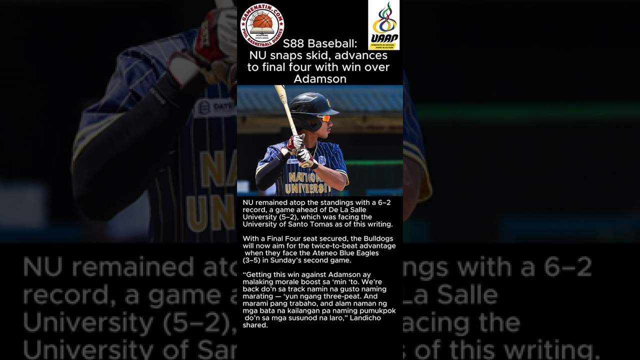 UAAP Men's Baseball: NU advances to Final 4 after beating Adamson