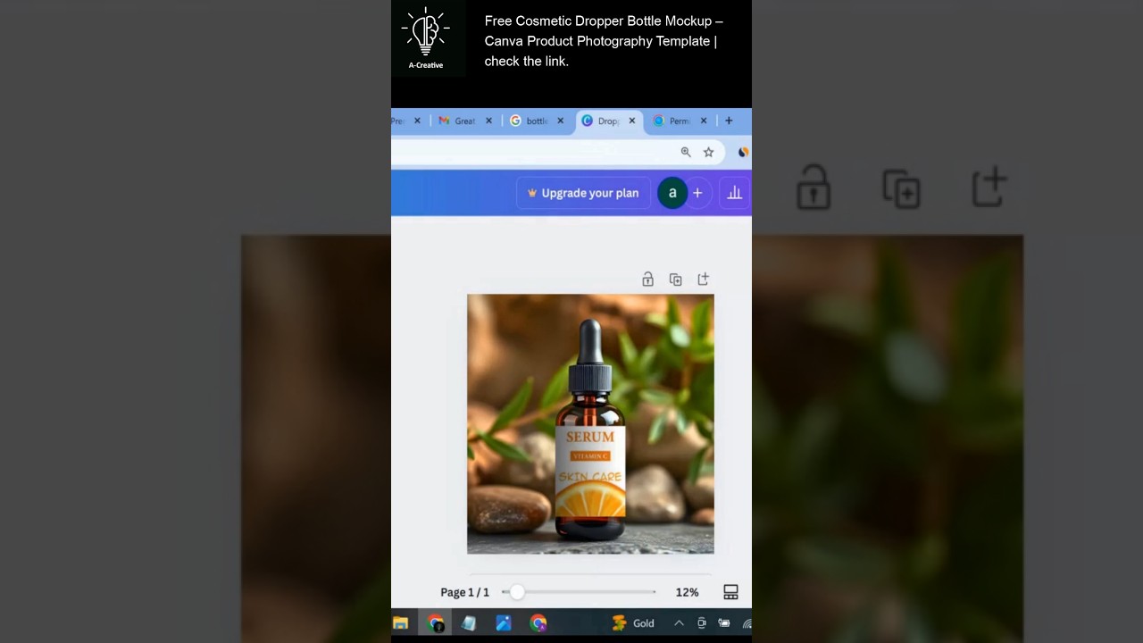 Free Cosmetic Dropper Bottle Mockup – Canva Product Photography Template | Link in the description.