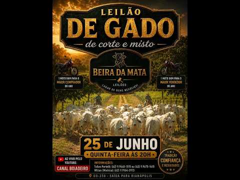 Beira da Mata Leilões - Uruana GO - Leilão de Gado de Corte em Goiás @canal.boiadeiro #live #gado