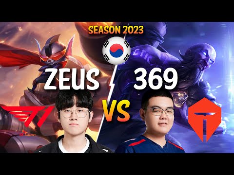 T1 Zeus vs TES 369 - Zeus RUMBLE vs 369 RYZE Top - Patch 13.24 KR Ranked
