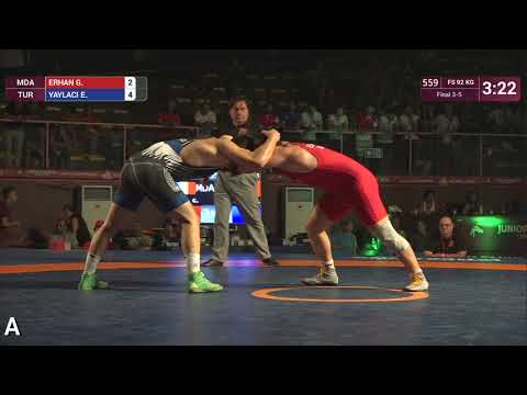 BRONZE FS - 92 kg: G. ERHAN (MDA) v. E. YAYLACI (TUR)