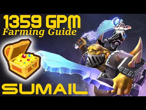 Dota 2 - SUMAIL 1359 GPM ALCHEMIST FARMINGGUIDE | MID | 17 kill 1 Death 6 Asist