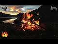 LAKESIDE CAMPFIRE WITH RELAXING NATURE NIGHT  ..