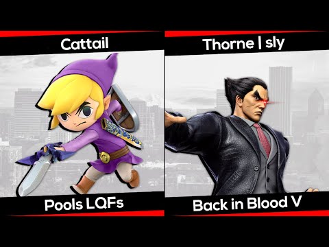 Cattail (Toon Link) vs. Thorne | sly (Kazuya) - Back in Blood V - SSBU Pools LQFs