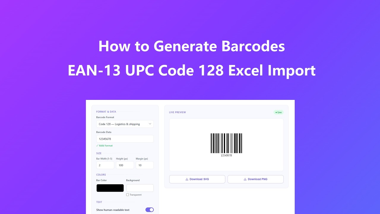 How to use Barcode Generator for Web Free Online - Video Tutorial