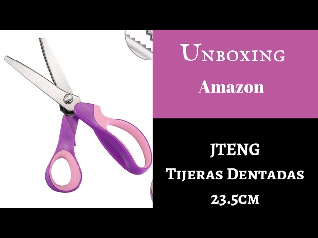 Vídeo relacionado con CINY 2 piezas Tijeras (trozos dentados y festoneados), Tijeras de costura profesionales Tijeras zigzag Corte a medida para ropa tela, cuero, algodón, papel (5 mm)