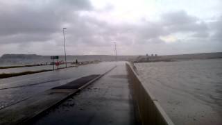 preview picture of video '2014 St Valentine's Storm - Portland Causeway closed by the storm surge, Dorset, UK'