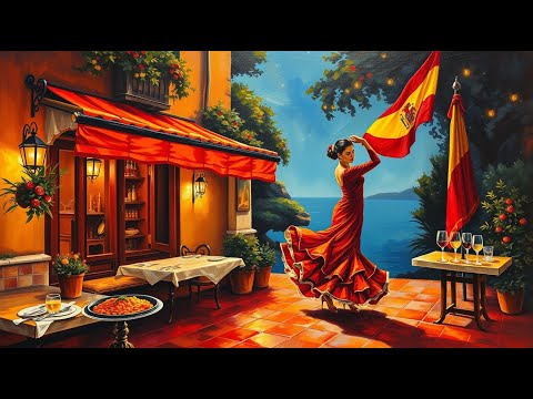 🥘🦐Spanish Restaurant Ambience | Traditional Flamenco &  Spanish Guitar🍖
