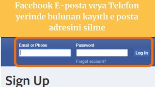 Facebook E-posta veya Telefon yerinde bulunan kayıtlı e posta adresini silme 2020