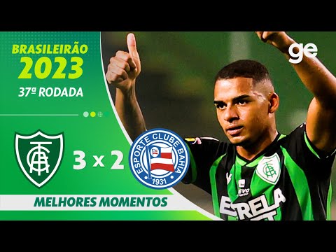 Gols e lances de América-MG x Bahia