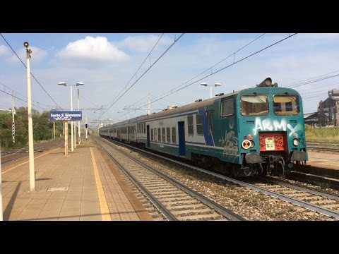 E.464-200 + CARROZZE MDVC TRENORD (+PILOTA "Gallinari") TRANSITO STAZIONE DI SESTO SAN GIOVANNI