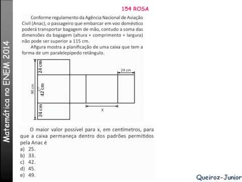 Matemática ENEM 2014 - 145 AMARELO -  167 CINZA - 150 AZUL - 154 ROSA - Conforme regulamento da...
