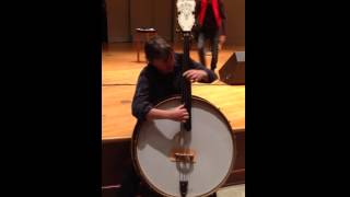 Bela Fleck on an Upright Bass Banjo at Drake University in Des Moines, Iowa Nov. 2014